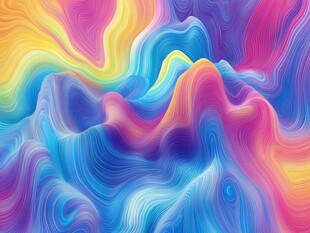 幻彩流体抽象线条背景