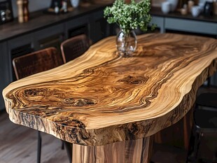 乌金木餐桌特写