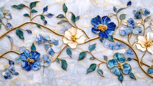 金属花卉背景墙