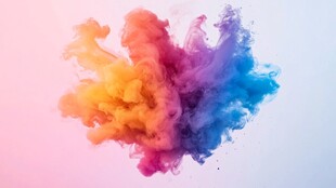 炫丽多彩色粉末海报