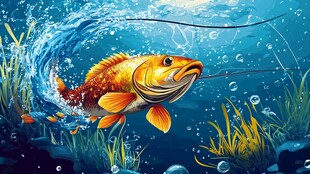 卡通写实红鲤鱼