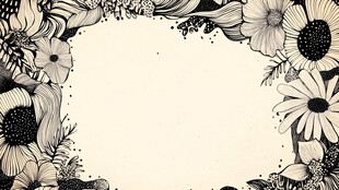 手绘花叶背景