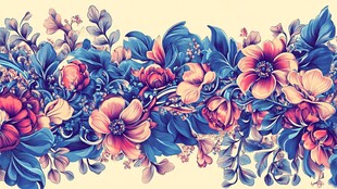 手绘创意百花壁纸