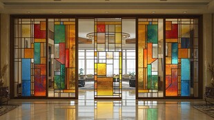 五彩玻璃隔断