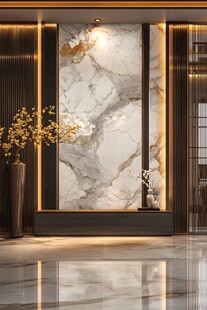 极简金箔石根线条对拼