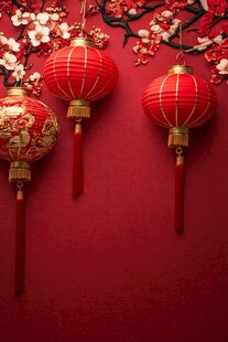 红灯笼春晚背景