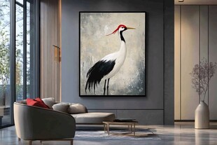 酒店客厅仙鹤挂画