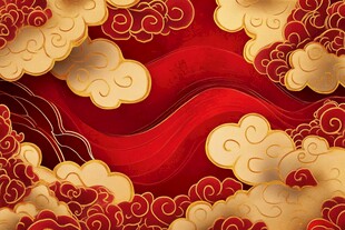 红色云纹
