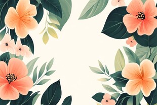 植物背景扁平插画