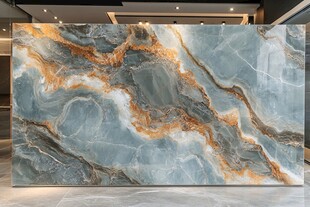 蓝色大理石背景墙