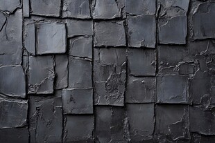 深蓝色拼接石片墙