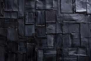 深蓝色拼接石片墙