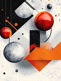 几何图形组合插画