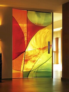 七彩玻璃屏风