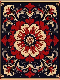 原创欧式花纹方巾图案