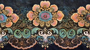 绣花大云肩局部