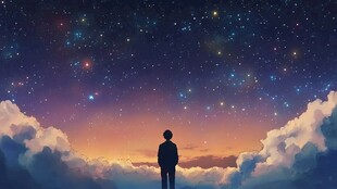 星辰大海男孩背影