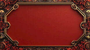 大气复古红金色