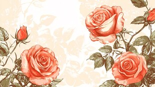手绘玫瑰壁纸