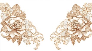 手绘质感牡丹花