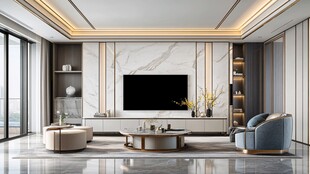 岩板客厅场景素材