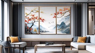 红叶挂画壁画墙纸