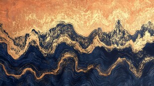 流体画金色山河