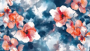 数码印花图案花卉