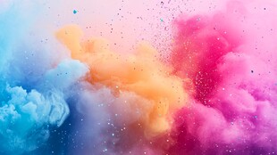 炫丽多彩色粉末海报