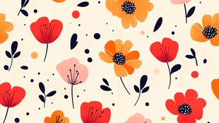 卡通印花花卉壁纸