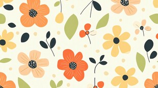 卡通印花花卉壁纸