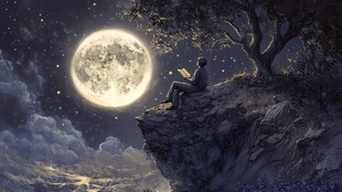 月光插画月光下