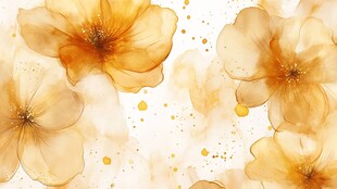 高精手绘黄金拉丝花卉