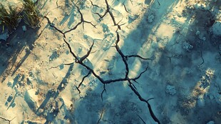 池塘纹理开裂的大地