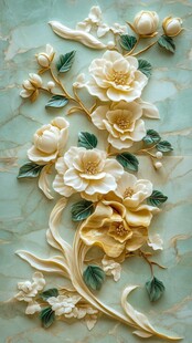 高清浮雕花卉