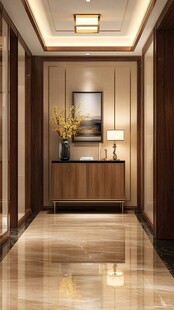 香几中式风格走道效果图