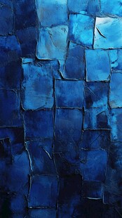 深蓝色拼接石片墙