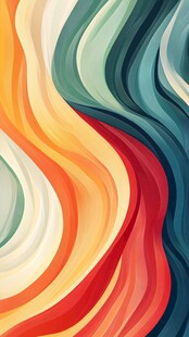 简洁大气拼色曲线纹理