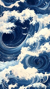 浪涛翻滚包装底纹