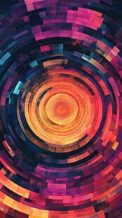 五彩圆形立体图案