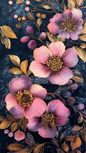 花瓣插画浮雕