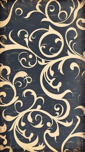 蓝色花纹曲线纹