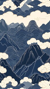 高山流云插画