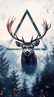 3d麋鹿飞鸟装饰画