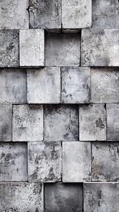 深蓝色拼接石片墙