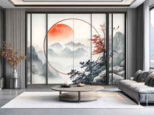 现代轻奢中式背景墙