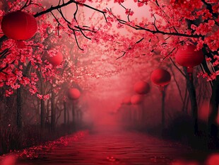 唯美梦幻梅花林