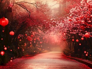 唯美梦幻梅花林