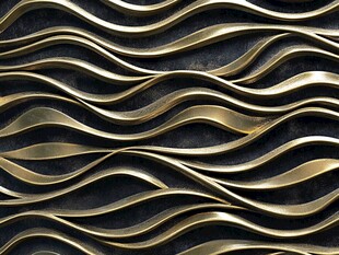 浮雕金色波浪纹