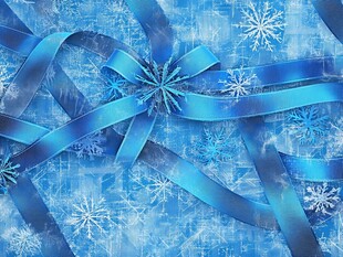 蓝色雪花墙纸
